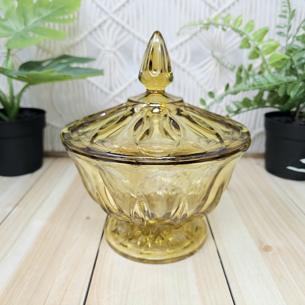 Anchor Hocking Fairfield Amber Candy Dish